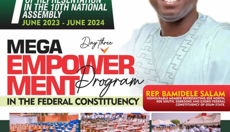 National Productivity Center DG, Modupe Adeleke Sanni Hail Rep. Bamidele Salam’s Empowerment Programme