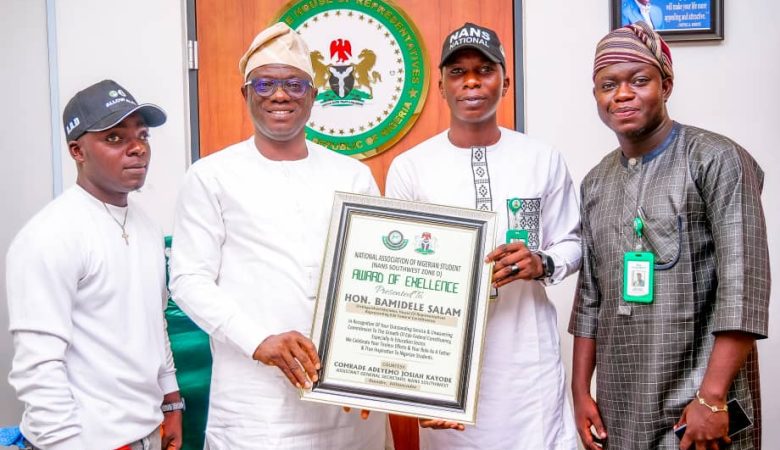 Rep. Bamidele Salam Honoured with NANS Southwest Award of Excellence for Outstanding Service